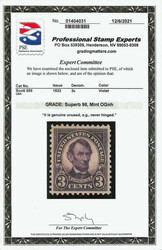 1923, 3¢ Lincoln (Scott 555), deep shade, large borders, o.g., never ...