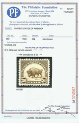 1923, 30¢ American Buffalo (Scott 569), Handsome centering quality, ...