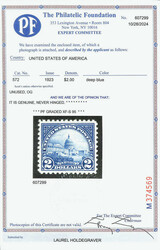 1923, $2 U.S. Capitol (Scott 572), Nicely aligned borders, o.g., ...