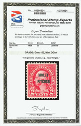 1928, 2¢ Molly Pitcher (Scott 646), broad and balanced margins, o.g. ...