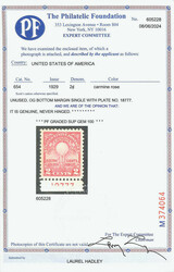 1929, 2¢ Edison, flat plate printing (Scott 654), single with plate ...