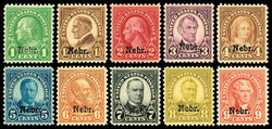 1929, Nebr., 1¢ to 10¢ complete (Scott 669-679), set of 11, o.g., ...