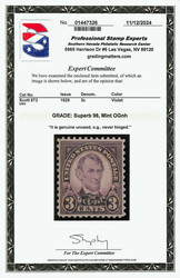 1929, 3¢ Nebr. (Scott 672), pure tone, perfect centering, o.g., ...