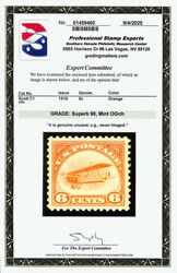Airmail, 1918, 6¢ orange (Scott C1), o.g., never hinged, pristine ...