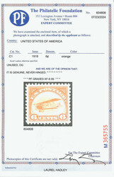 Airmail, 1918, 6¢ orange (Scott C1), Layout with well balanced ...