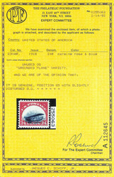 Airmail, 1918, 24¢ carmine rose &amp; blue, "grounded plane" variety ...