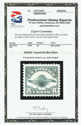 Airmail, 1923, 8¢ dark green (Scott C4), even margins and brilliant ...