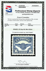 Airmail, 1923, 16¢ dark blue (Scott C5), massive framed margins, ...