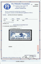 Airmail, 1927, 10¢ Lindbergh (Scott C10), Large centered margins ...
