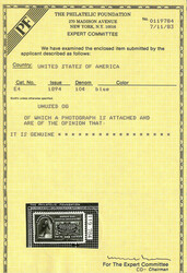 Special Delivery, 1894, 10¢ blue, unwatermarked (Scott E4), o.g., ...