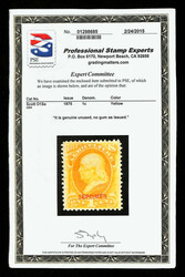 Agriculture Dept., 1875 Special Printing, 1¢ yellow, overprinted ...