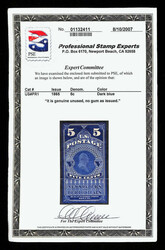 Newspaper, 1865, 5¢ dark blue (Scott PR1), without gum as issued, ...