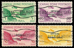 Airmail Officials, 1941, 5¢ to 40¢ complete, overprint type II ...