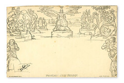 1840, Mulready Envelope, 1d black &amp; 2d blue (Scott U1-U2), 1d ...