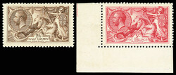 1918-19, King George V "Seahorses", Bradbury, Wilkinson printing, ...