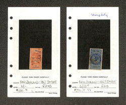 New Zealand, Valuable Holding of QV Imperf Revenues, 1867, On counter ...