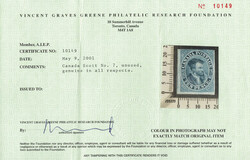 1855, Jacques Cartier, 10d blue, on thin hand-made wove paper, ...