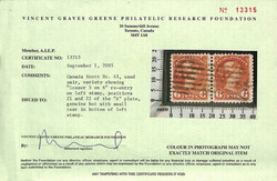 1888, Small Queen, 6¢ red brown, lesser re-entry (5¢ on 6¢) (Scott ...