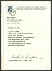 1897, Queen Victoria Jubilee, 15¢ steel blue (Scott 58), stunning ...