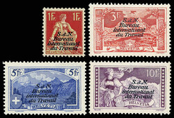 Intl. Labor Bureau, 1923, 1fr-10fr (Scott 3O22-26), bright colors, o ...