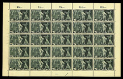 1938, Democratic Symbols, 3fr-10fr complete, greenish granite paper ...