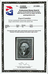 1851, 12¢ gray black (Scott 17), Post Office fresh with razor-sharp ...