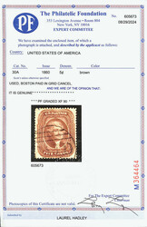 1860, 5¢ brown, type II (Scott 30A), Exceptionally balanced ...