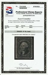 1857, 12¢ black, plate I (Scott 36), pristine and sound with ...