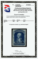 1860, 90¢ blue (Scott 39), o.g., barest trace of hinge, a beauty ...