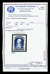 1860, 90¢ blue (Scott 39), o.g., lightly hinged, a lovely mint ...