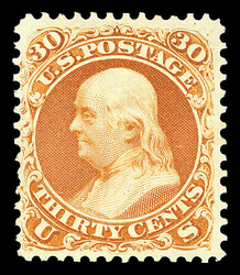 1861-66 (1875 Re-issue), 30¢ brownish orange (Scott 110), o.g., very ...