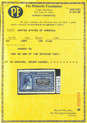 Special Delivery, 1894, 10¢ blue, unwatermarked (Scott E4), o.g., ...