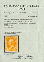 Agriculture Dept., 1873, 1¢ to 30¢ complete (Scott O1-O9), all ...