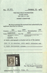 Interior Dept., 1879, 24¢ vermilion (Scott O103), o.g., hinged, ...