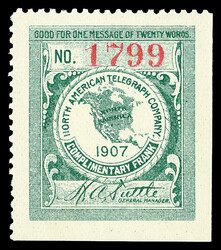6605: United States - Telegraph stamps