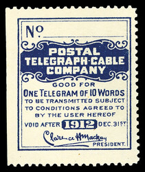 6605: United States - Telegraph stamps