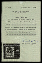 1857, King Kamehameha III, 5¢ manuscript surcharge on 13¢ dark red ...