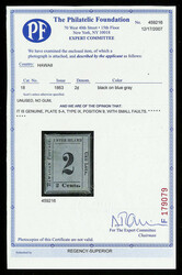 1863, Numeral, 2¢ black on blue gray (Scott 18), Plate 5-A, Type IX, ...