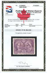 1897, Queen Victoria Jubilee, $2 dark purple, overprinted "Specimen" ...