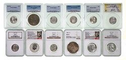 Assortment of (11) Graded U.S. Silver Dollars, Quarters, and Half ...