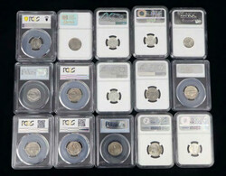 Assortment of (15) Graded U.S. Nickels and Dimes, 1883-1974, features ...