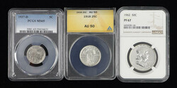 Group of (3) Graded Uncirculated and Near Uncirculated U.S. Coins, ...