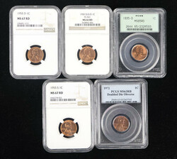Assortment of (4) Graded Lincoln Cent with Repunched Die and Doubled ...