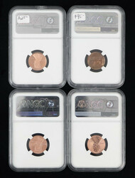 Assortment of Graded Lincoln Cent Proofs & Enhanced Finish (4), ...