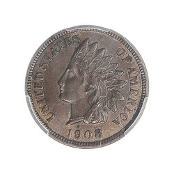 1908-S 1C Indian Head Cent PCGS AU58, PCGS graded About Uncirculated ...