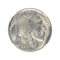 1934 5C Buffalo Nickel NGC MS66+, NGC graded Mint State 66