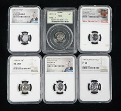 Assortment of (17) Graded U.S. Dimes, 1937-2018, an attractive group; ...