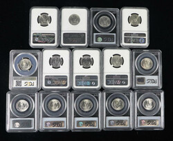 Group of (14) Graded U.S. Washington Quarters, 1943//1956, includes: ...