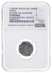 1189-99 Anglo-Gal. Denier Poitou Richard the Lionheart NGC XF Details ...