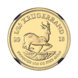 2018, South Africa Gold 1/10 Krugerrand First Releases NGC PF70 Ultra ...